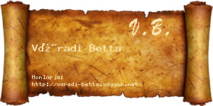 Váradi Betta névjegykártya
